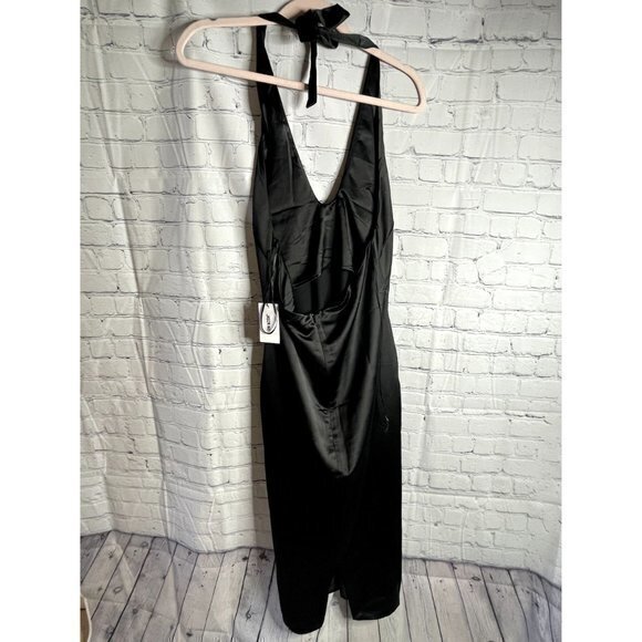 JASON WU LADIES BLACK HALTER MAXI FORMAL DRESS SZ (L) NEW WITH TAGS -RETAIL $300 - Picture 3 of 6